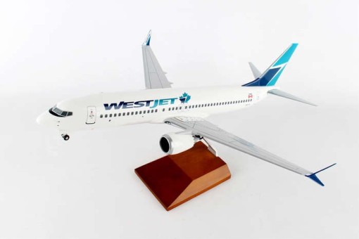 WestJet Boeing 737-Max8 Wood stand and Gears Skymarks Supreme SKR8265 Scale 1:100