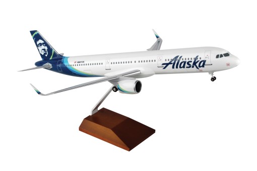 Alaska Airbus A321neo with stand & gears Skymarks Supreme SKR8420 scale 1:100