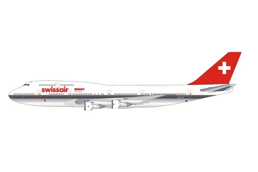 Swissair Boeing 747-300 HB-IGC polished with stand InF q light B-743-IGC-P scale 1:200