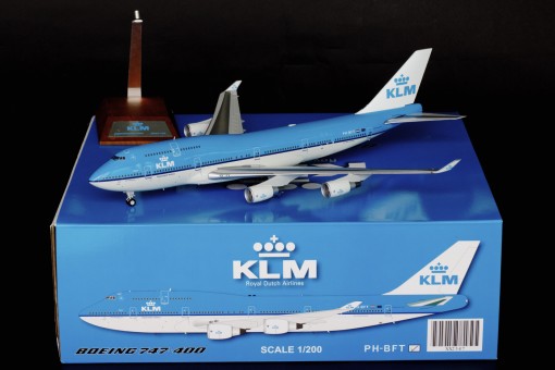 KLM Boeing 747-400 w/ Stand Reg# PH-BFT JC2KLM347 JC Wings Scale 1