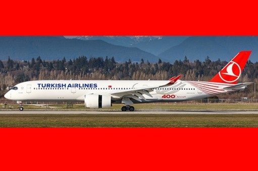 Flaps Down Turkish Airlines airbus A350-900 TC-LGH '400th Aircraft' JC Wings JC4THY0171A Scale 1400