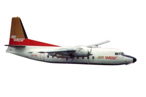 Air West (Red Tail) Fairchild F-27 Friendship Reg# N759L Aeroclassics Scale 1:200