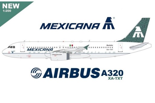 Mexicana Airbus A320 XA-TXT Huatulco green tail with stand InFlight EAVTXA scale 1:200