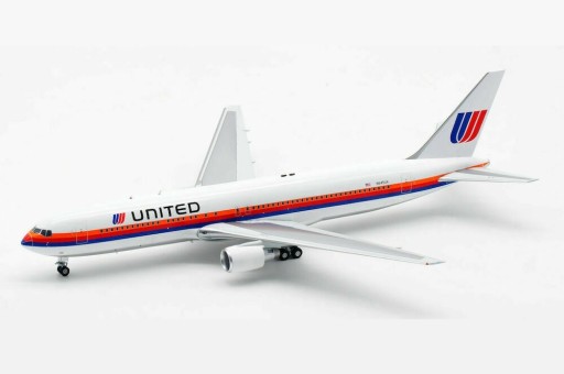United Airlines Boeing 767-300 N645UA Saul Bass livery with stand die-cast InFlight IF765UA0122 scale 1:200