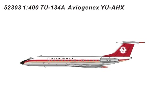 Aviogenex Tupolev TU-134A YU-AHK Panda Models 52303 Scale 1:400