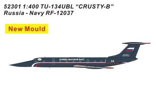 New Mould! Russian-Navy Tupolev TU-134UBL RF-12037 NGModels 52301 Scale 1:400
