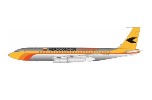 Aerocondor Colombia Boeing 707-123(B/F) Polished HK-1818 With Stand InFlight IF701OD0723P Scale 1:200