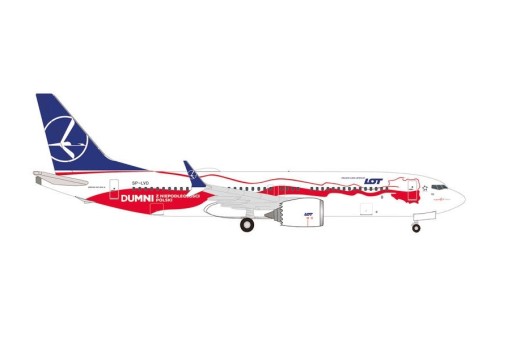 Lot Polish Boeing 737Max8 SP-LVD Poland Independence Die-Cast Herpa Wings 536790 Scale 1:500