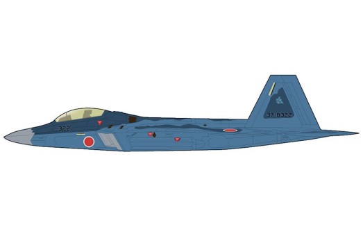F-22 Sea Camouflage 37-8322 3rd SQ JASDF pseudo scheme with 8 x AAM-3 under the wings HA2830 Hobby Master 1:72