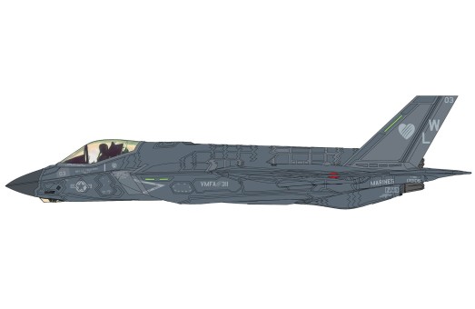 F-35C Lightning II 170106 VMFA-311 USMC 2024 HA6215 Hobby Master 1:72