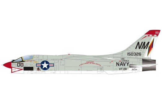 F-8E Crusader 150326 USS Ticonderoga 1967 flap down version HC1202 Hobby Master 1:72