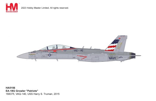 US Navy EA-18G Growler 'Patriots' VAQ-140 USS Harry S. Truman 2015 Hobby Master HA5156 Scale 1:72