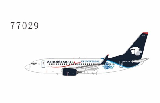 AeroMexico 737-700/w XA-CTG WITH 1916-2016 ANOS STICKERS 77029  NG Models Scale 1:400