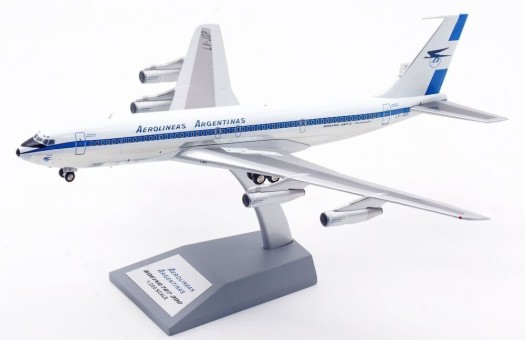 Aerolineas Argentinas Boeing 707-387C LV-JGP Polished With Stand Retro-Models/InFlight RM70301P Scale 1:200