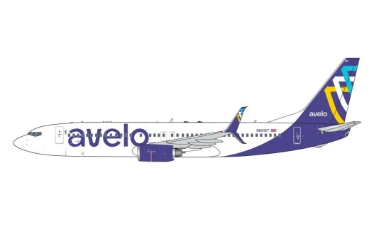 New Airline Avelo Airliners Boeing 737-800S N801XT Gemini Jets GJVXP2057 Scale 1:400