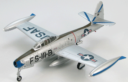 F-84G Thunderjet Diecast Model USAF 58th FBW, 69th FBS, #51-1111 "Five Aces"