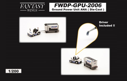 ANA All Nippon Ground Power Unit set with driver Fantasy Wings FWDP-GPU-2006 scale 1:200