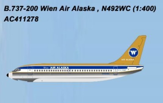 Wien Air Alaska  B737-200 N492WC AC411278 Aero Classics Scale 1:400