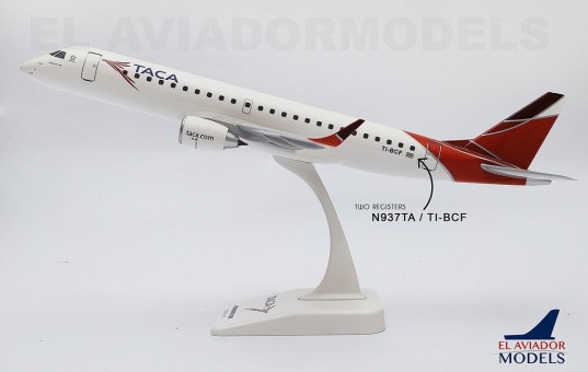 TACA new livery Embraer ERJ-190 N937TA with stand El Aviador TAI10E190P01 snap fit model scale 1:100