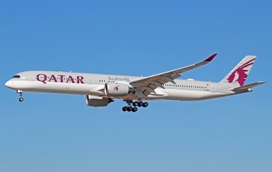 Flaps down Qatar Airbus A350-1000 A7-ANA with stand JC Wings JC2QTR201A Scale 1:200