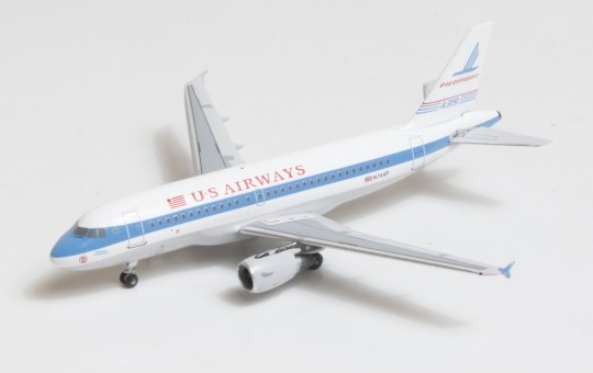 US Airways-Piedmont Heritage livery Airbus A319 N744P Big Bird Blue Box BBX41606 scale 1:400