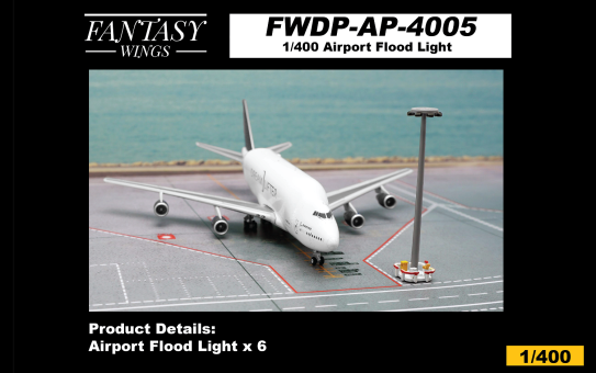 Airport Flood Light set of 6 Fantasy Wings airport accessories FWDP-AP-4005 scale 1:400