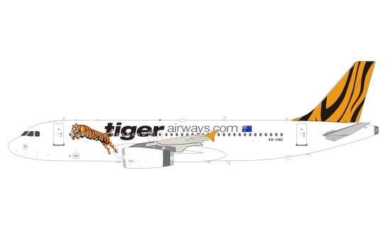 Tigerair Airbus A320-232 VH-VNC with stand InFlight IF320TT0721 scale 1:200