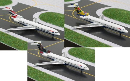 SALE! British B727 3 Plane Set Union Flag, Scotland & Sweden GJBAWSET3 scale 1:400