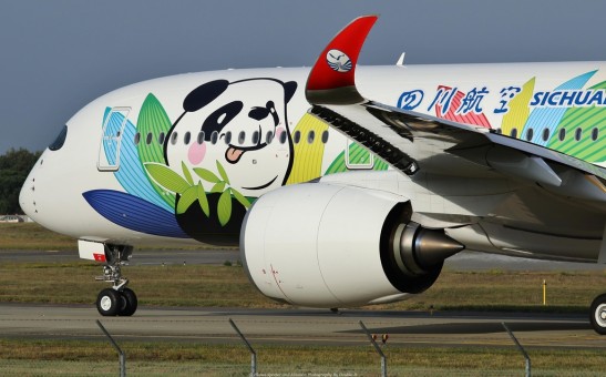 Sichuan A350-900 (Panda Livery, Flaps Down) B-304N