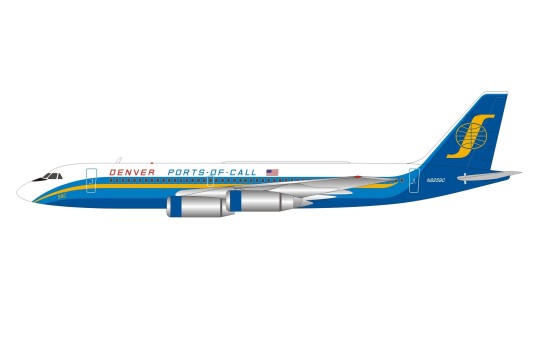 Ports of Call Denver Convair CV-990A (30A-8) N8259C with stand IF990P0CD10 Scale 1:200