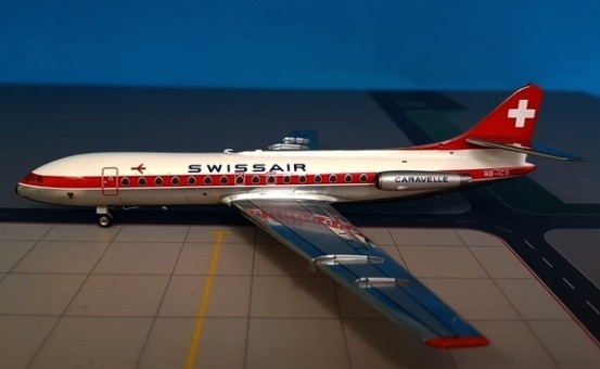 Swiss Sud SE-210 Caravelle III polished HB-ICS Inflight /ARD ARD2064P scale 1:200