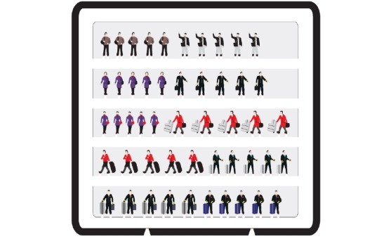 Accessories Airport Staff Set FW4P02 People by Fantasy Wings Scale 1:400
