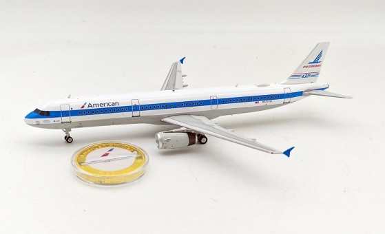 American Airlines / Piedmont Airbus A321-231 N581UW with stand and collectors coin IF321AA581 InFlight Scale 1:200