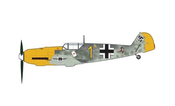 Bf 109E-3 Yellow 1 Oblt. Josef Priller Staffelkaptian 6/JG 51 France Autumn 1940 Hobby Master HA8716 scale 1:48