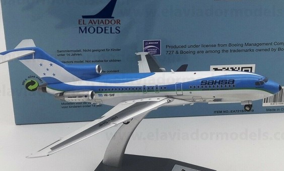 Sahsa Boeing 727-100 HR-SHF with stand InFlight EA721SH1019 scale 1:200 
