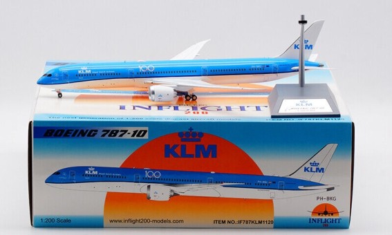 KLM - Royal Dutch Airlines Boeing 787-10 Dreamliner PH-BKG plus stand  Inflight IF787KLM1120 scale 1:200