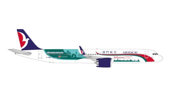 Air Macau Airbus A321neo 澳門航空 B-MBQ Macau Welcomes you Herpa 534444 scale 1:500