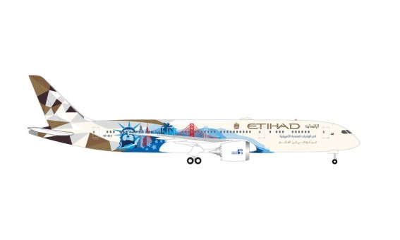 Etihad Boeing 787-9 Dreamliner A6-BLE Choose the USA Herpa Wings 534543 scale 1:500