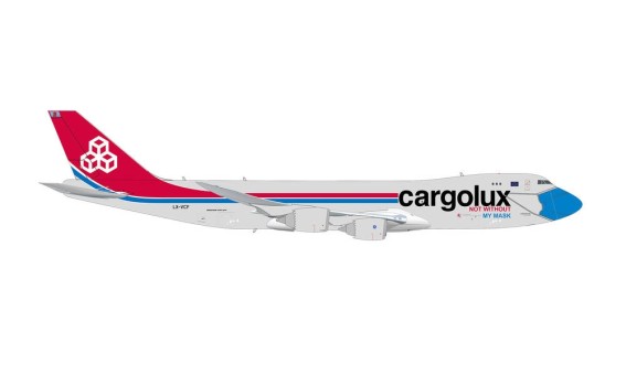 Cargolux Boeing 747-8F "Not Without My Mask" LX-VCF Herpa 571272 scale 1:200