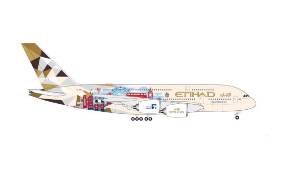 Etihad Airbus A380 A6-APE "Choose the United Kingdom" Herpa 535007 scale 1:500