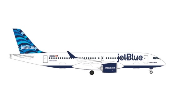 JetBlue Airbus A220-300 "Hops“ Tail N3044J die-cast Herpa 535298 scale 1:500