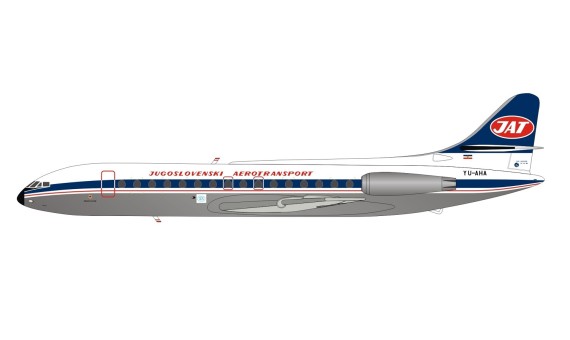 JAT Yugoslav Airlines Sud SE-210 Caravelle VI-N YU-AHA with stand Inflight IF210JU1120P scale 1:200