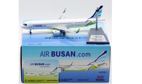 1:200 Aviation200 Air Busan A321NEO HL8366 Aircarft Model With Stand