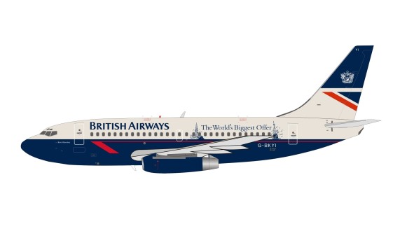 British Airways Boeing 737-200 G-BKYI Landor livery  ''The World's Biggest Offer''  InFlight/B-Models B-732-BA-08 scale 1:200