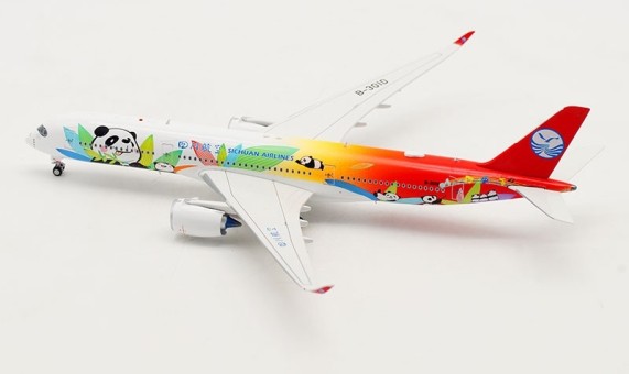 Sichuan Airlines Airbus A350-900 B-301D 四川航空 with stand Aviation400 AV4007 scale 1:400