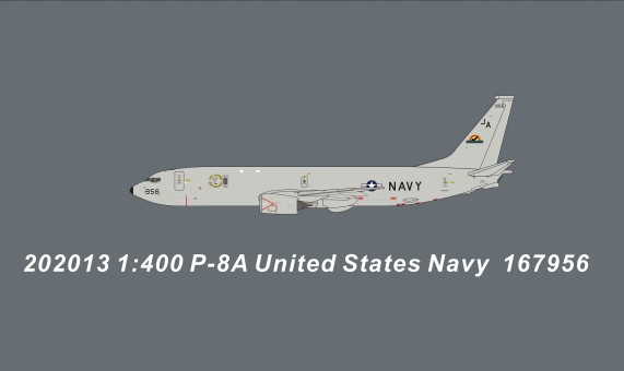 US Navy Boeing P-8A (737-800) Reg:167956 die-cast Panda 202013 scale 1:400