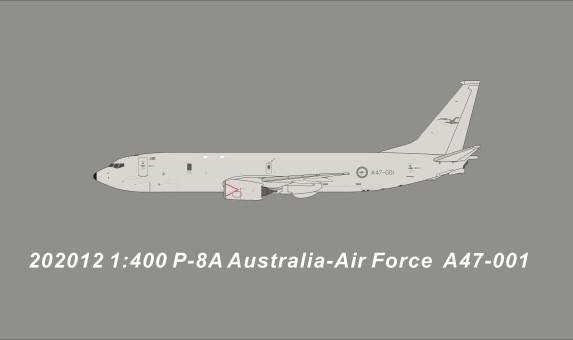 RAAF Boeing P-8A Royal Australian Air Force (737-800) Reg A47-001 die-cast Panda 202012 scale 1400