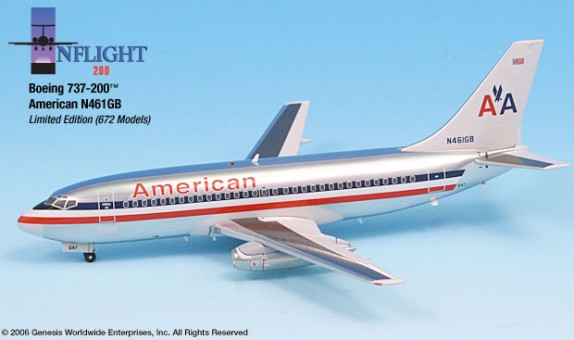 American Airlines 737-200 Polished Finish - N461GB ezToys