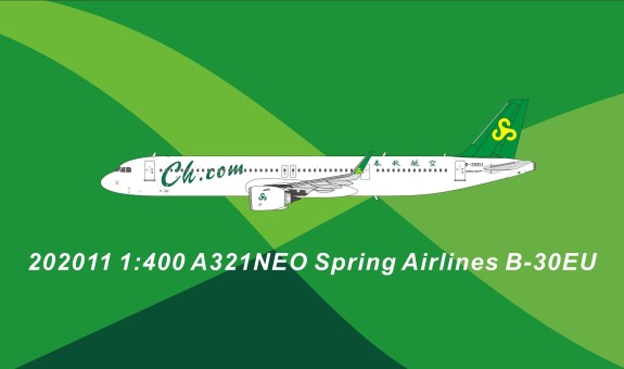 Spring Airlines Airbus A321neo B-30EU First A321 die-cast Panda Model 202011 scale 1:400