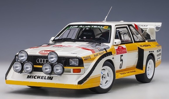Audi Quattro S1 Rally San Remo 1985 Winner W.Rohrl-C.Geistdorfer #5 die-cast AUTOart 88503 scale 1:18